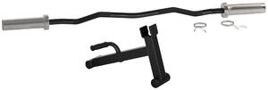 SPORTNOW Olympic 120cm EZ Curl Bar & Barbell Jack Set, Barbell Bar for 5cm Weight Plates, Deadlift Jack for Loading 200kg Weight Plates, for Home Gym