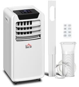 HOMCOM 10000 BTU Mobile Portable Air Conditioner Cooling Dehumidifying Ventilating Ac Unit w/ Remote Controller, LED Display, Timer, White