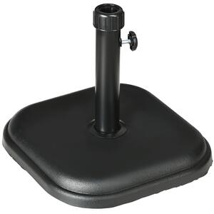 Outsunny Heavy-Duty 11kg Concrete Garden Parasol Base, Square Outdoor Umbrella Stand, Secure and Stylish, Black Aosom UK