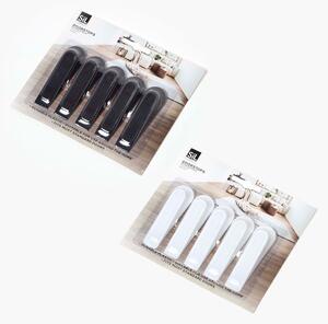 Homescapes Set of 5 Wedge Doorstops, 11 x 1.5 x 2.8 cm, Black, White, Durable