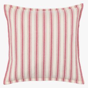 Ava Woven Stripe Cushion in Cranberry