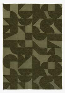 Retro Block Rug in Olive, Medium