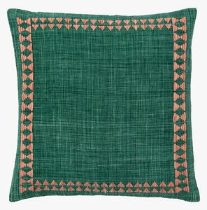 Naya Embroidered Border Cushion in Green