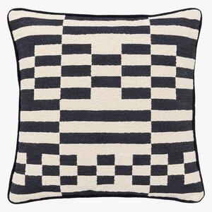 Geo Woven Cushion in Ink