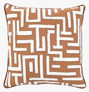 Maze Cushion in Apricot and Cream