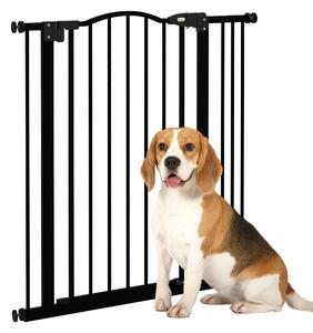 PawHut Safety Pet Gate, Metal Dog Fence, Adjustable 74-87cm, Foldable Design, Sleek Black Aosom UK