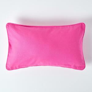 Homescapes Cotton Plain Cerise Rectangular Cushion Cover, 30 x 50 cm