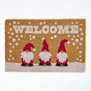 Homescapes Coir Doormat Christmas Gonk, 40 x 60 cm