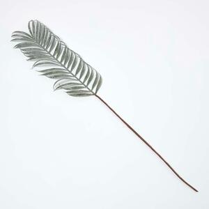 Homescapes Artificial Green Glitter Palm Leaf Single Stem