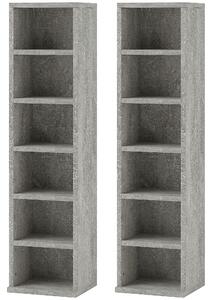 HOMCOM Set of Two 102 CD Storage Units - Cement Grey Aosom UK