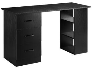 HOMCOM 120cm Computer Desk with Storage Shelves Drawers, Writing Table Study Workstation for Home Office, Black