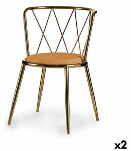 Chair Metal Rhombus Golden Mustard 50,5 x 73 x 51 cm (2 Units)