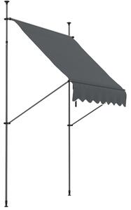 Outsunny 2 x 1.2m Retractable Awning, Free Standing Patio Sun Shade Shelter, UV Resistant, for Window and Door, Dark Grey