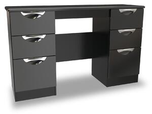 Beckett Gloss 6 Drawer Storage Desk | White Black Cream | Roseland
