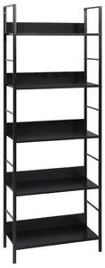 5-Layer Book Shelf Black 60x27.6x158.5 cm Engineered Wood