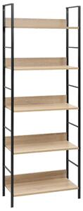 5-Layer Book Shelf Oak 60x27.6x158.5 cm Engineered Wood