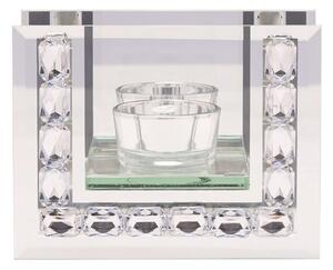 Hestia Crystal Rectangle Tealight Holder