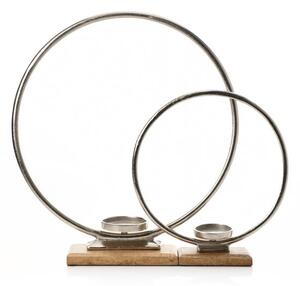 Hestia Set of 2 Metal Hoop Candlestick Holders