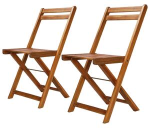 Outdoor Bistro Chairs 2 pcs Solid Acacia Wood