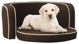Foldable Dog Sofa Brown 76x71x30 cm Linen Washable Cushion