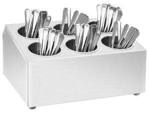 Cutlery Holder 6 Grids Square Stainless Steel