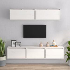 TV Cabinets 5 pcs White Solid Wood Pine