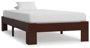 Bed Frame without Mattress Dark Brown Solid Pine Wood 100x200 cm