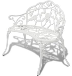 Garden Bench 100 cm Cast Aluminium White