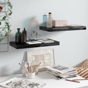 Floating Wall Shelves 2 pcs High Gloss Black 50x23x3.8 cm MDF