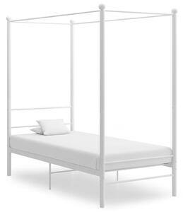 Canopy Bed Frame without Mattress White Metal 90x200 cm