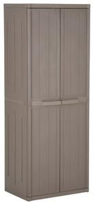 Garden Storage Cabinet Brown 65x45x172 cm PP Wood Look