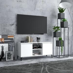 TV Cabinet with Metal Legs White 103.5x35x50 cm