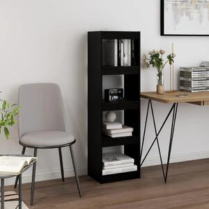 Book Cabinet Room Divider Black 40x30x135.5 cm Pinewood