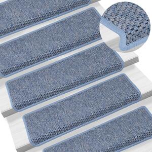 Stair Mats Self-adhesive Sisal-Look 15 pcs 65x21x4 cm Blue