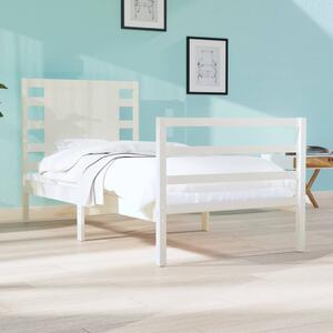 Bed Frame White Solid Wood Pine 90x190 cm 3FT Single