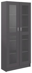 Vitrine Cabinet Grey 82.5x30.5x185.5 cm Engineered Wood