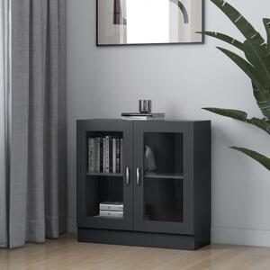 Vitrine Cabinet Grey 82.5x30.5x80 cm Engineered Wood
