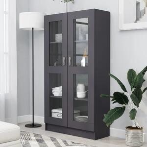 Vitrine Cabinet Grey 82.5x30.5x150 cm Engineered Wood