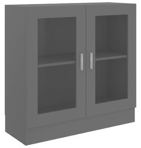 Vitrine Cabinet Grey 82.5x30.5x80 cm Engineered Wood