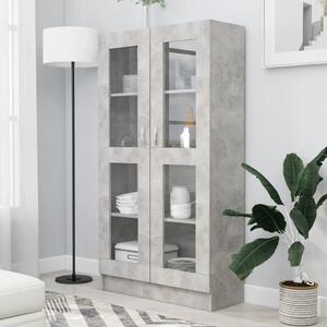 Vitrine Cabinet Concrete Grey 82.5x30.5x150 cm Engineered Wood