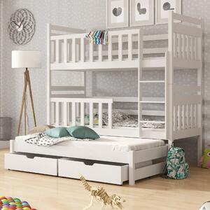 Krakow Wooden Bunk Bed Without Mattress And Trundle In Matt White