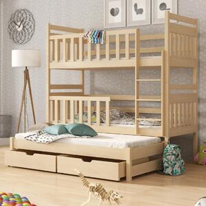 Krakow Wooden Bunk Bed Without Mattress And Trundle In Pine