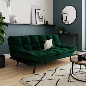 Luis Velvet Clic Clac Sofa Bed Bottle Green