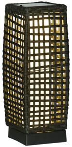 Outsunny Waterproof Outdoor Rattan Solar Lantern, Brushed PE Wicker Patio Garden Lantern w/ Auto On/Off Solar Powered LED Lights Aosom UK