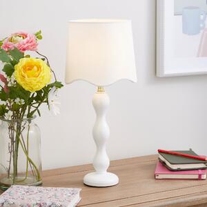 Elsie Tall Scalloped Table Lamp Ivory