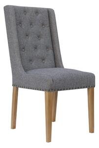 Ghobun 2x Light Grey Button Back And Studded Dining Chair