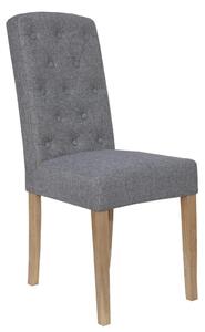 Cenur 2x Light Grey Button Back Upholstered Chair