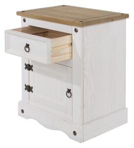 Corite 1 Door, One Drawer Pine Bedside Cabinet