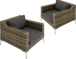 404659 modular rattan garden furniture villanova - set 5 - 2-seater (2x armchair)