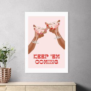 East End Prints Keep 'Em Coming by Honey Island Studio Pink